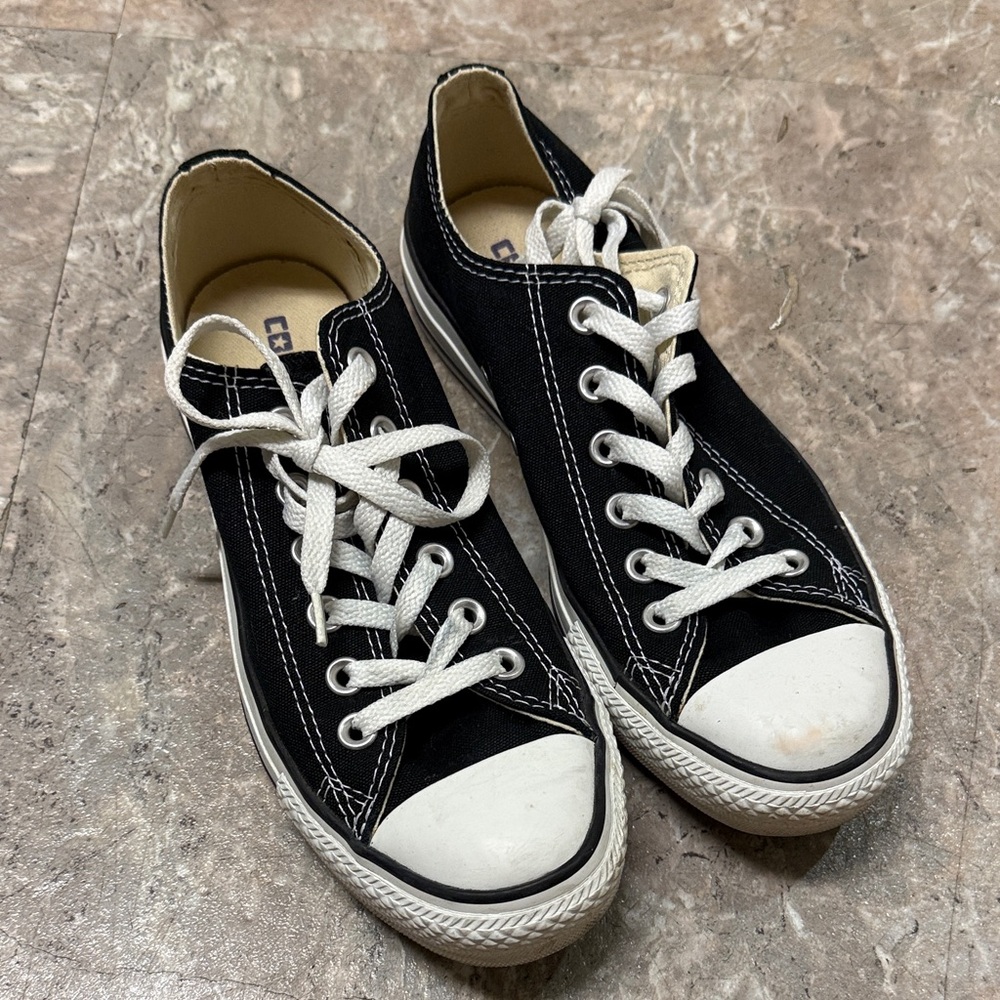 Converse All Star Black & White Canvas Low-Top Sneakers Women’s 8 Mens 6 - Picture 7 of 14